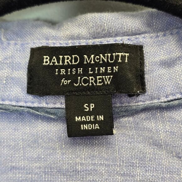 Baird McNutt J Crew Womens S Irish Linen Short Sleeve Mini Shirtdress Light Blue - Picture 13 of 16